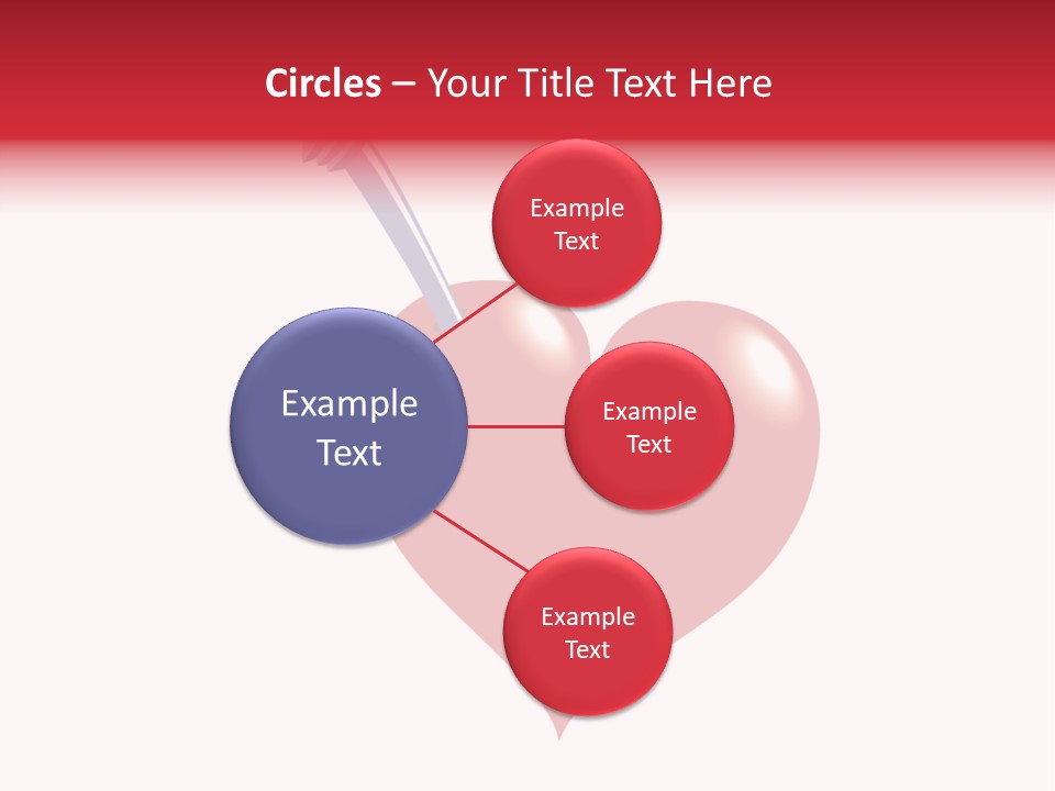 A Red Heart With A Toothbrush In It PowerPoint Template