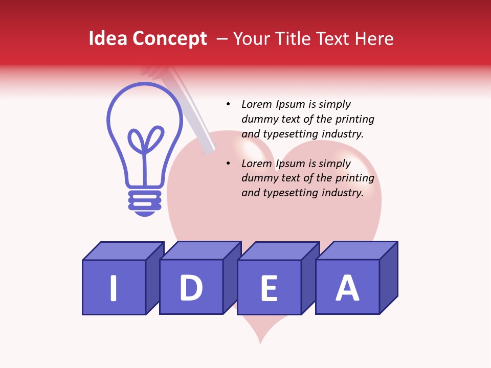 A Red Heart With A Toothbrush In It PowerPoint Template