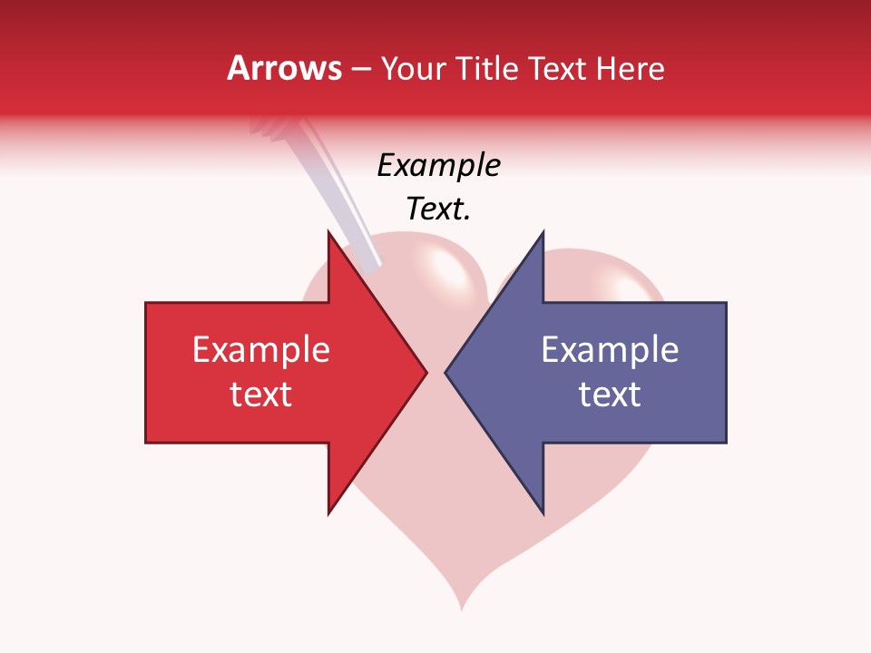 A Red Heart With A Toothbrush In It PowerPoint Template