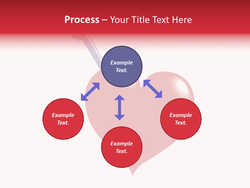 A Red Heart With A Toothbrush In It PowerPoint Template