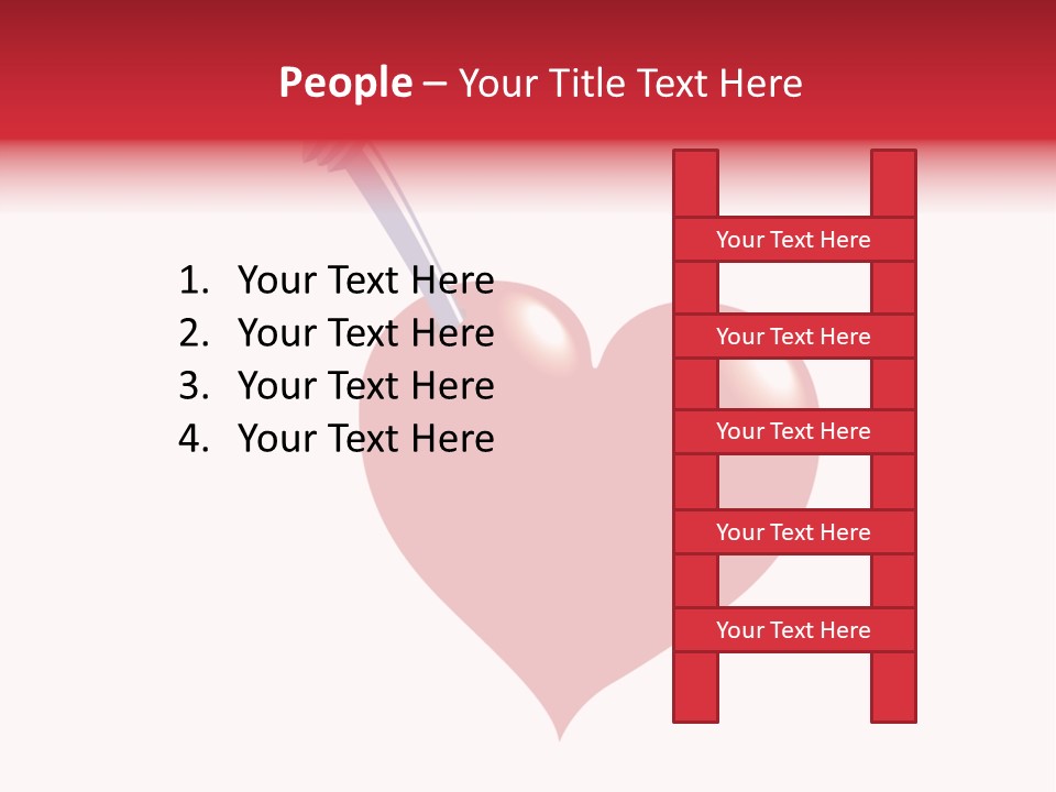 A Red Heart With A Toothbrush In It PowerPoint Template