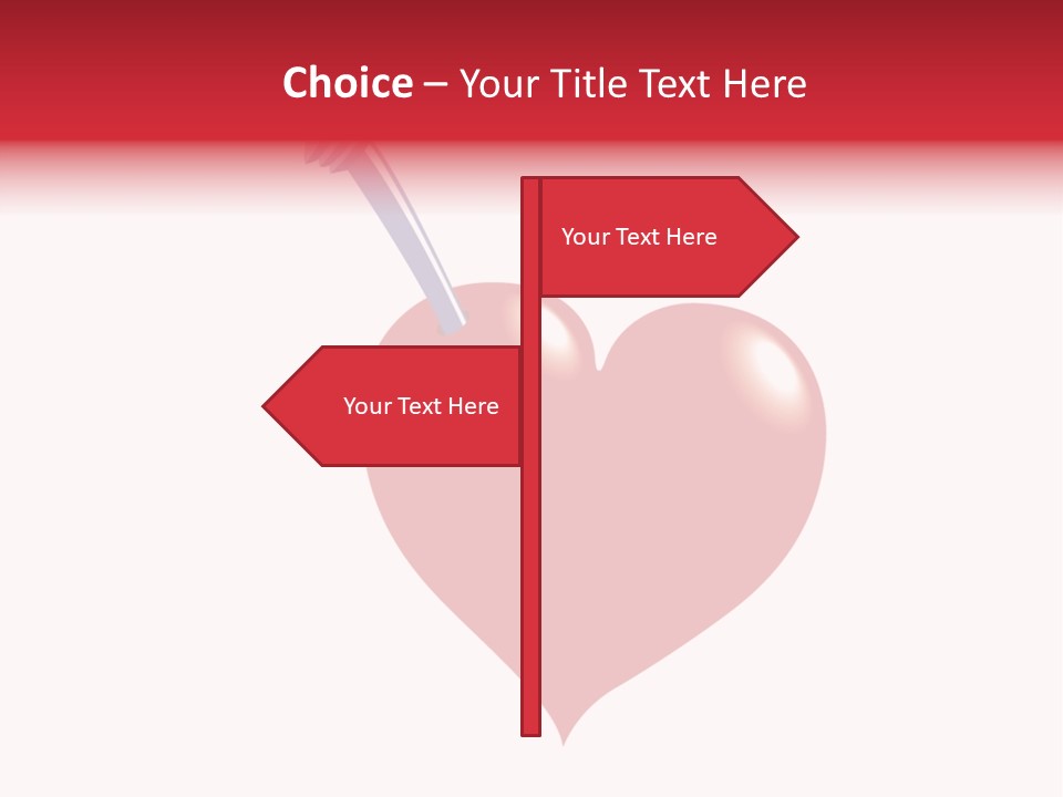 A Red Heart With A Toothbrush In It PowerPoint Template