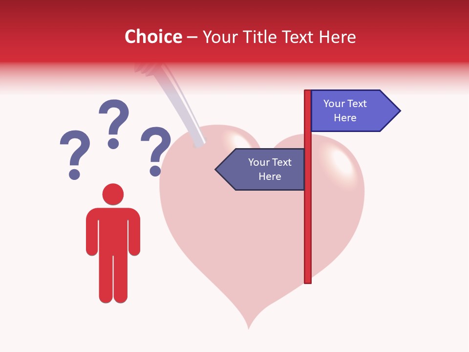 A Red Heart With A Toothbrush In It PowerPoint Template