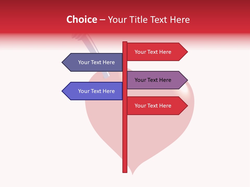 A Red Heart With A Toothbrush In It PowerPoint Template