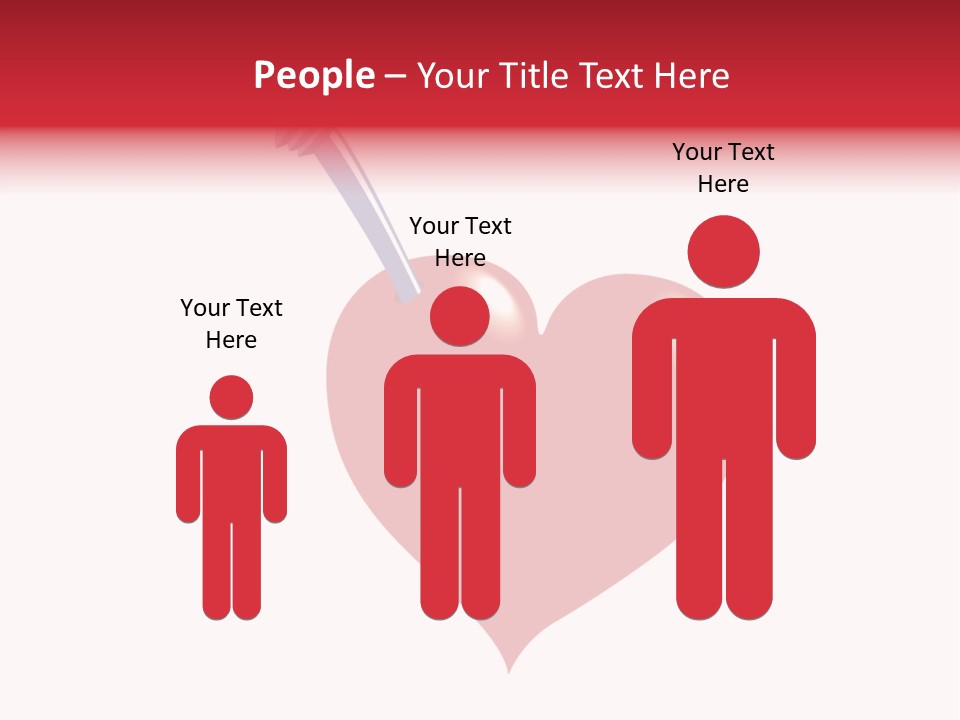A Red Heart With A Toothbrush In It PowerPoint Template