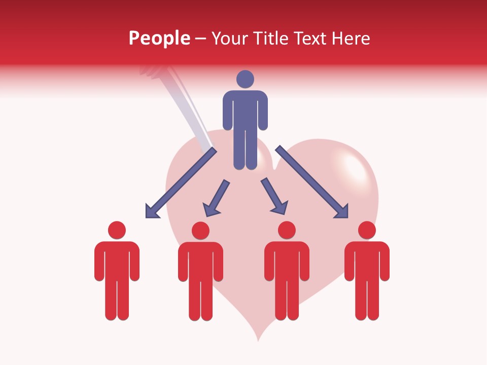 A Red Heart With A Toothbrush In It PowerPoint Template