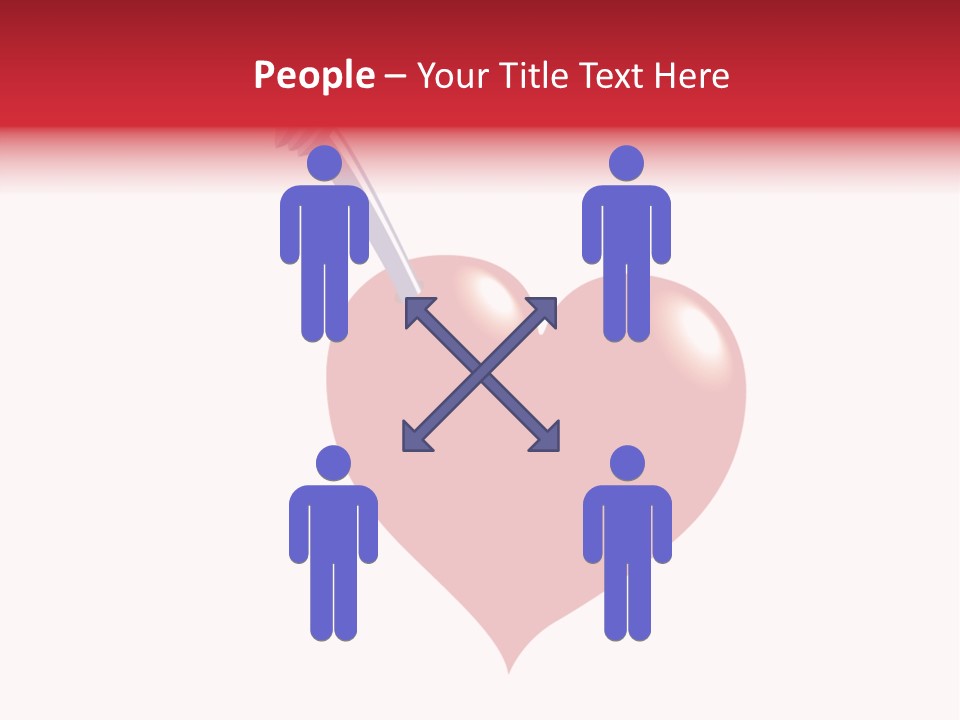 A Red Heart With A Toothbrush In It PowerPoint Template