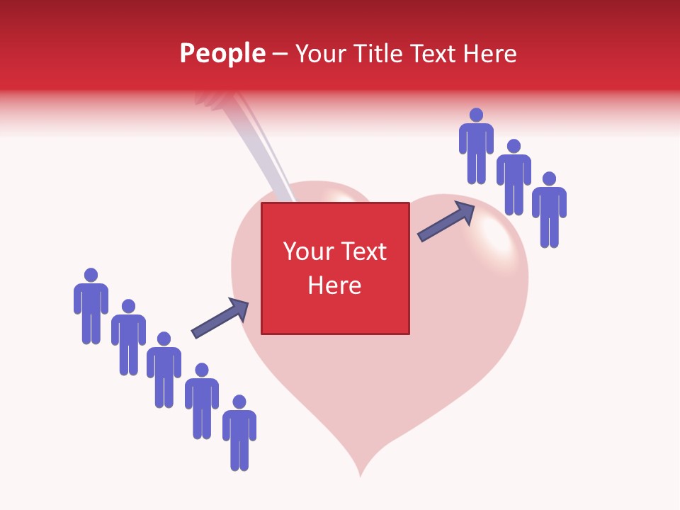 A Red Heart With A Toothbrush In It PowerPoint Template