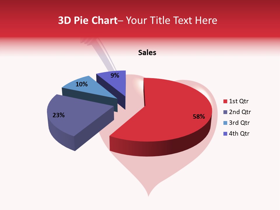 A Red Heart With A Toothbrush In It PowerPoint Template