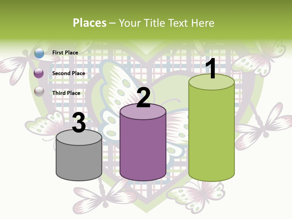 A Heart Shaped Frame With Butterflies On It PowerPoint Template