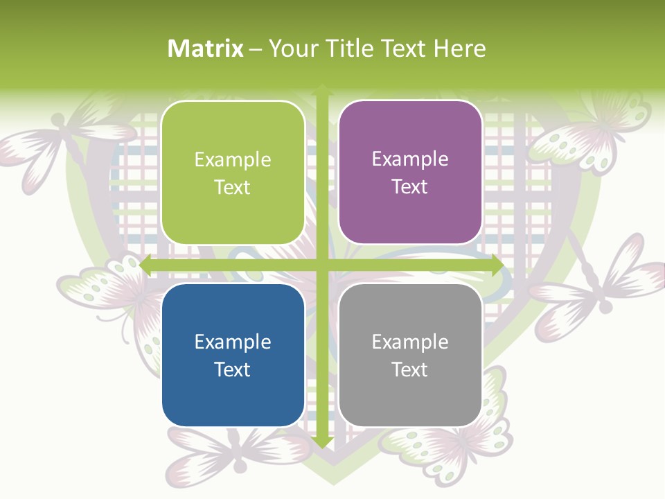 A Heart Shaped Frame With Butterflies On It PowerPoint Template