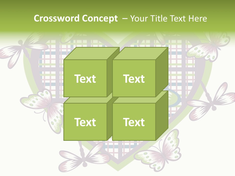 A Heart Shaped Frame With Butterflies On It PowerPoint Template