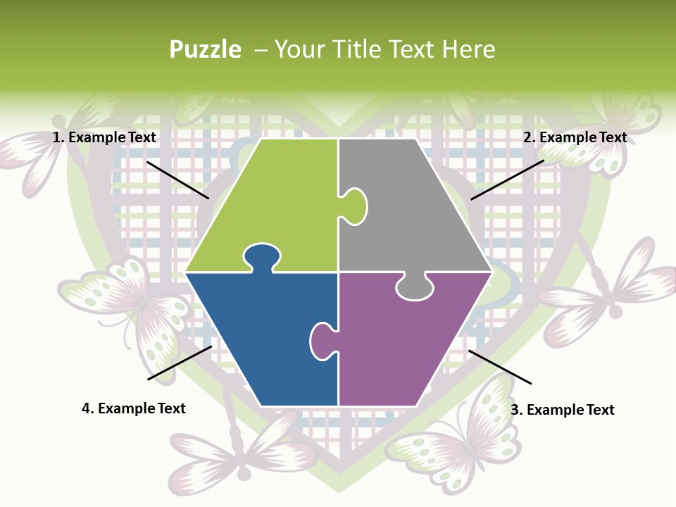 A Heart Shaped Frame With Butterflies On It PowerPoint Template