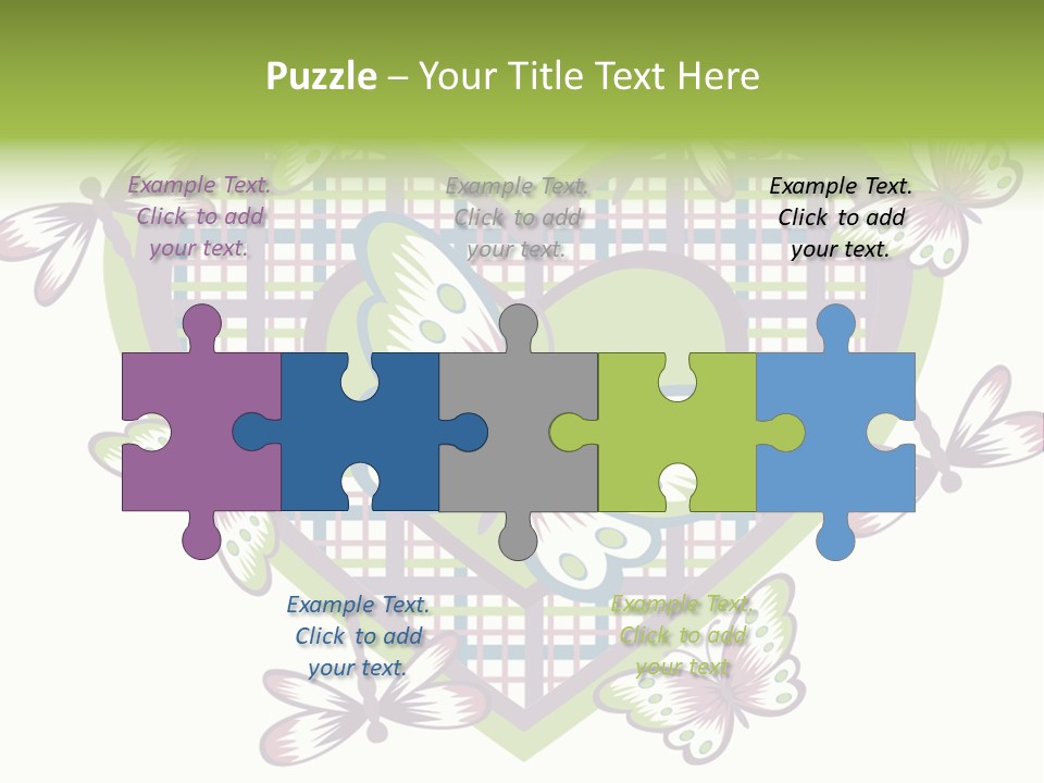 A Heart Shaped Frame With Butterflies On It PowerPoint Template