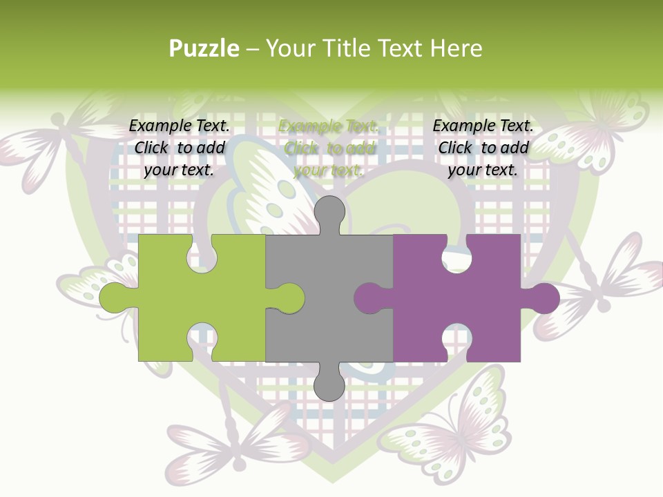 A Heart Shaped Frame With Butterflies On It PowerPoint Template