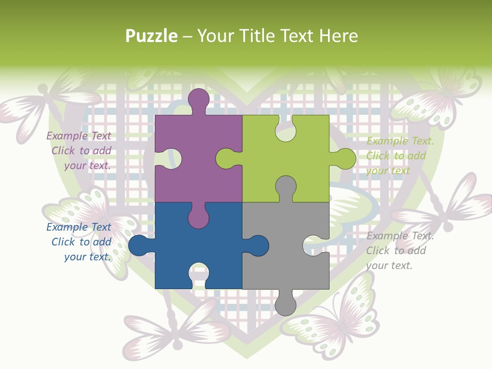 A Heart Shaped Frame With Butterflies On It PowerPoint Template