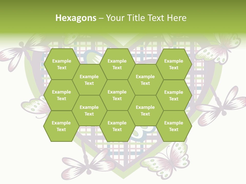 A Heart Shaped Frame With Butterflies On It PowerPoint Template