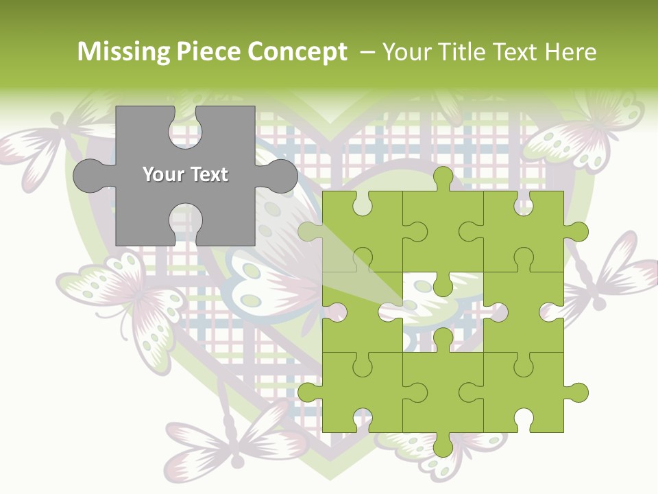 A Heart Shaped Frame With Butterflies On It PowerPoint Template