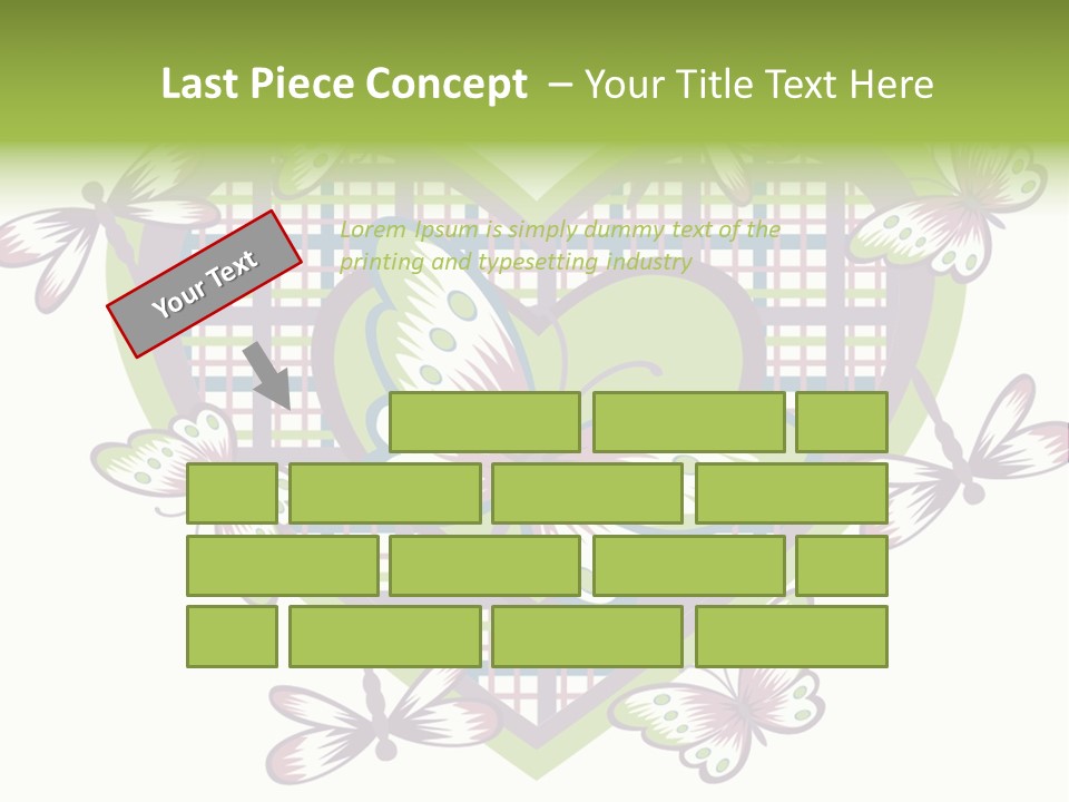 A Heart Shaped Frame With Butterflies On It PowerPoint Template