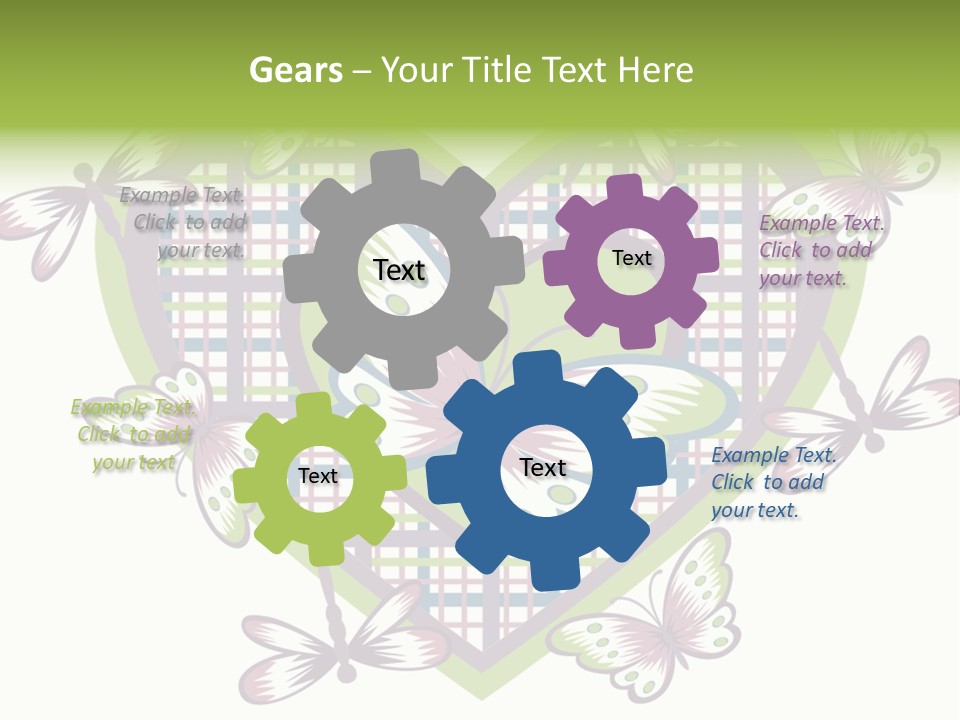 A Heart Shaped Frame With Butterflies On It PowerPoint Template