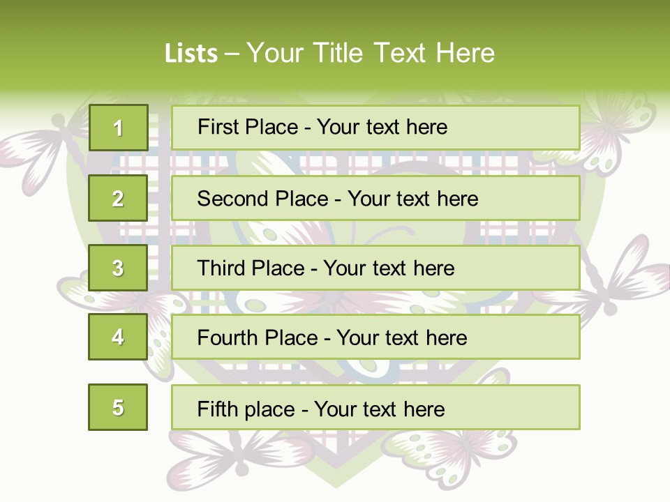 A Heart Shaped Frame With Butterflies On It PowerPoint Template
