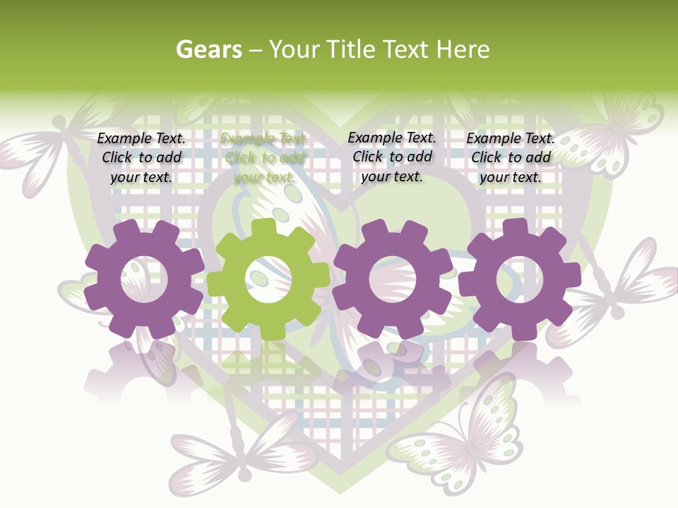 A Heart Shaped Frame With Butterflies On It PowerPoint Template