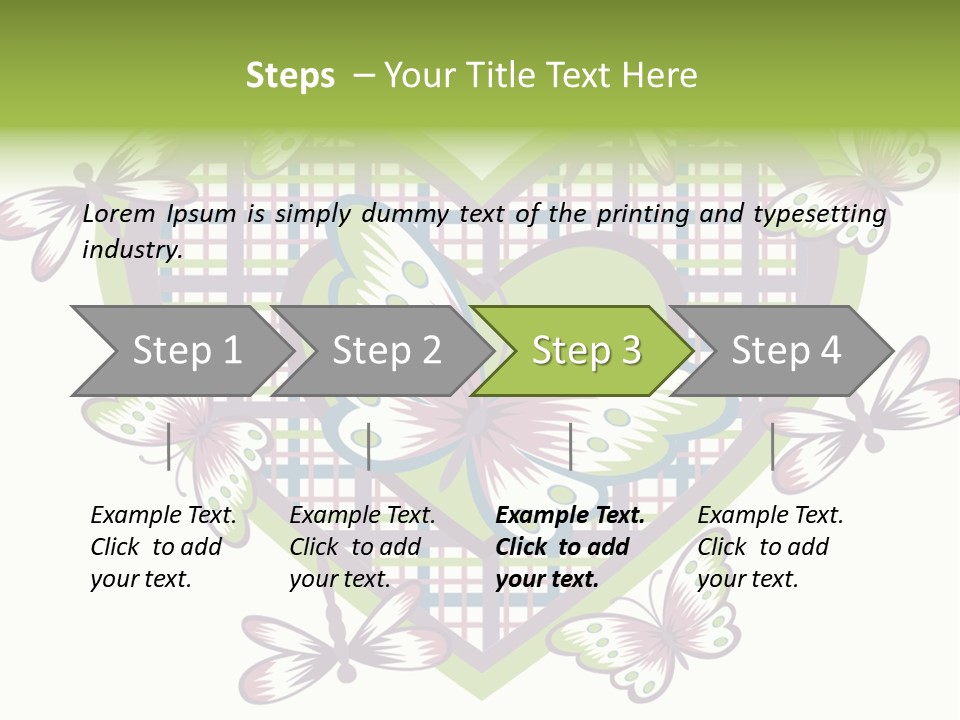 A Heart Shaped Frame With Butterflies On It PowerPoint Template