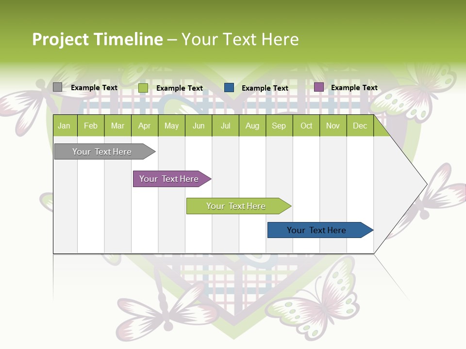 A Heart Shaped Frame With Butterflies On It PowerPoint Template
