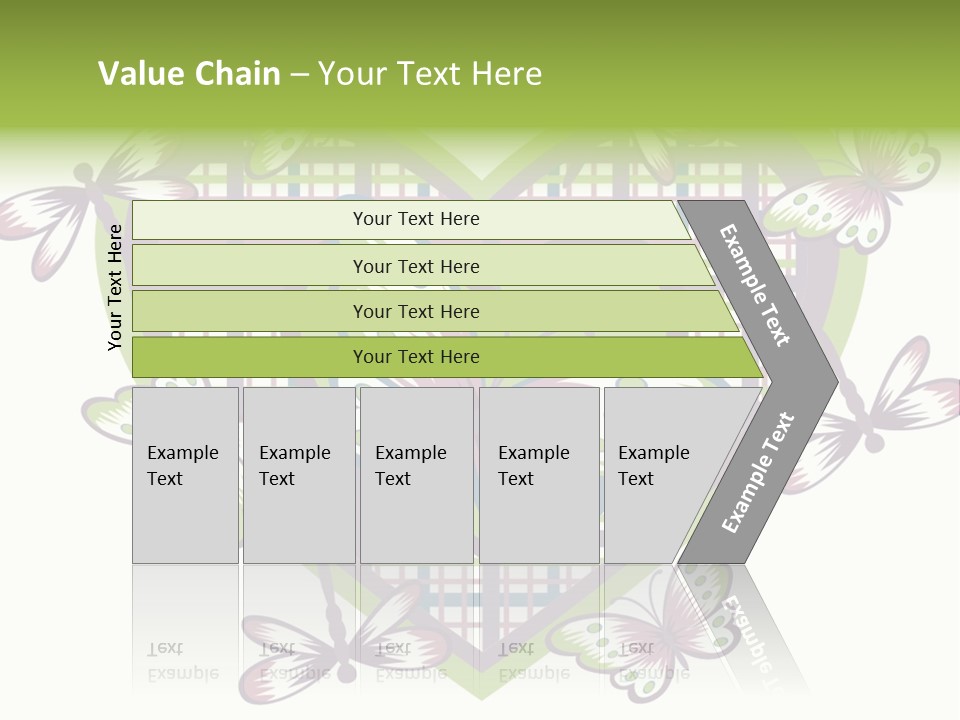 A Heart Shaped Frame With Butterflies On It PowerPoint Template