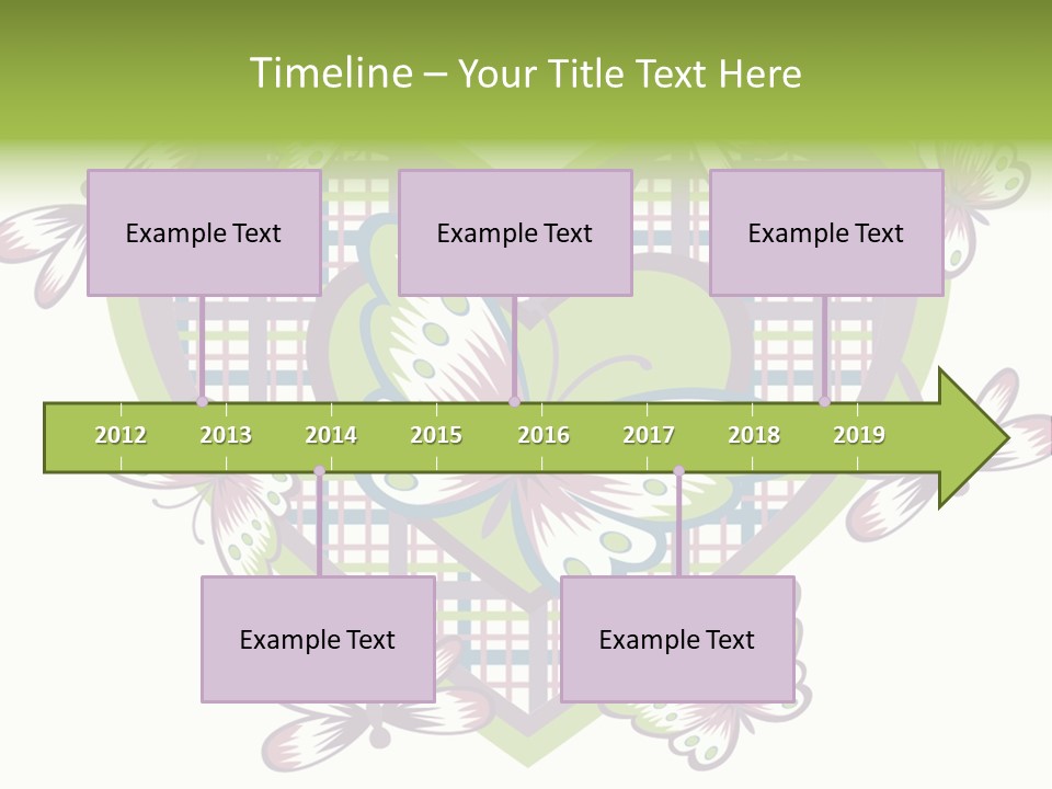 A Heart Shaped Frame With Butterflies On It PowerPoint Template