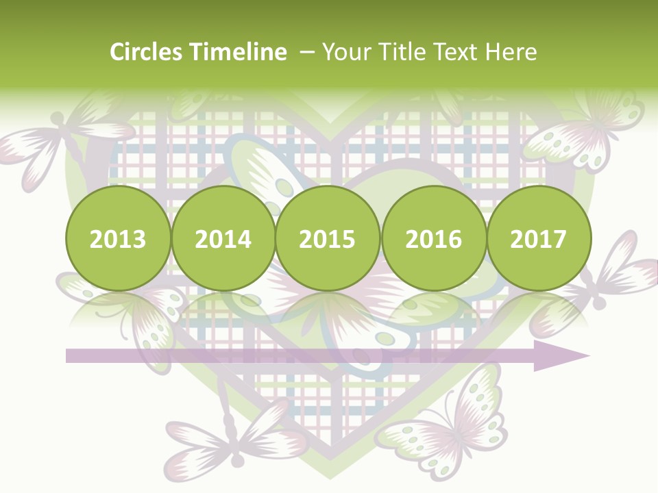 A Heart Shaped Frame With Butterflies On It PowerPoint Template