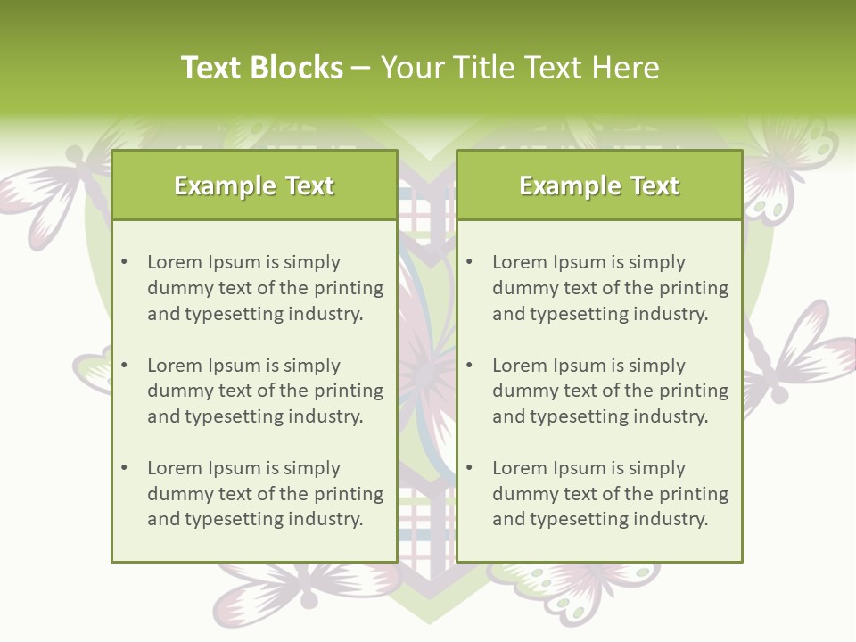 A Heart Shaped Frame With Butterflies On It PowerPoint Template