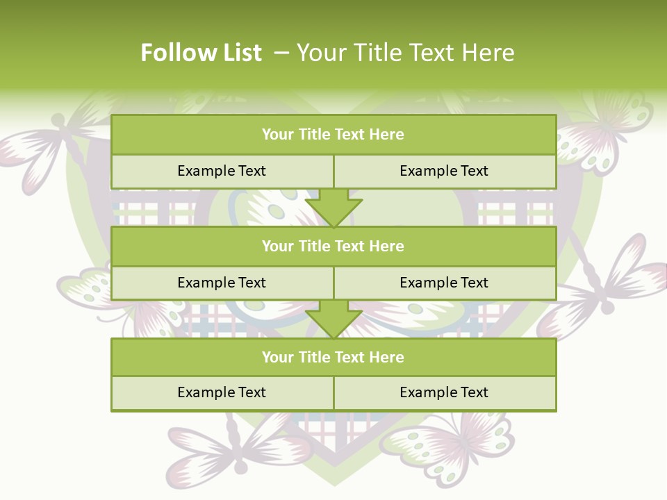 A Heart Shaped Frame With Butterflies On It PowerPoint Template