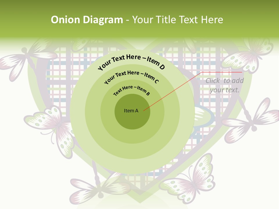 A Heart Shaped Frame With Butterflies On It PowerPoint Template