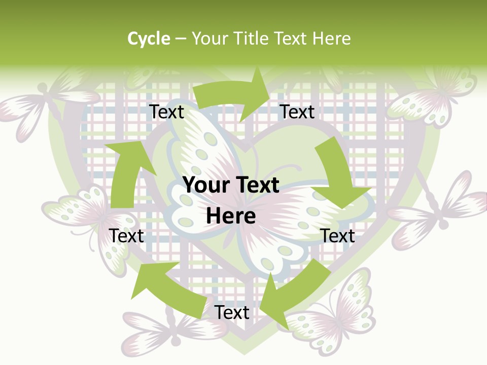A Heart Shaped Frame With Butterflies On It PowerPoint Template