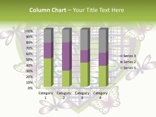 A Heart Shaped Frame With Butterflies On It PowerPoint Template