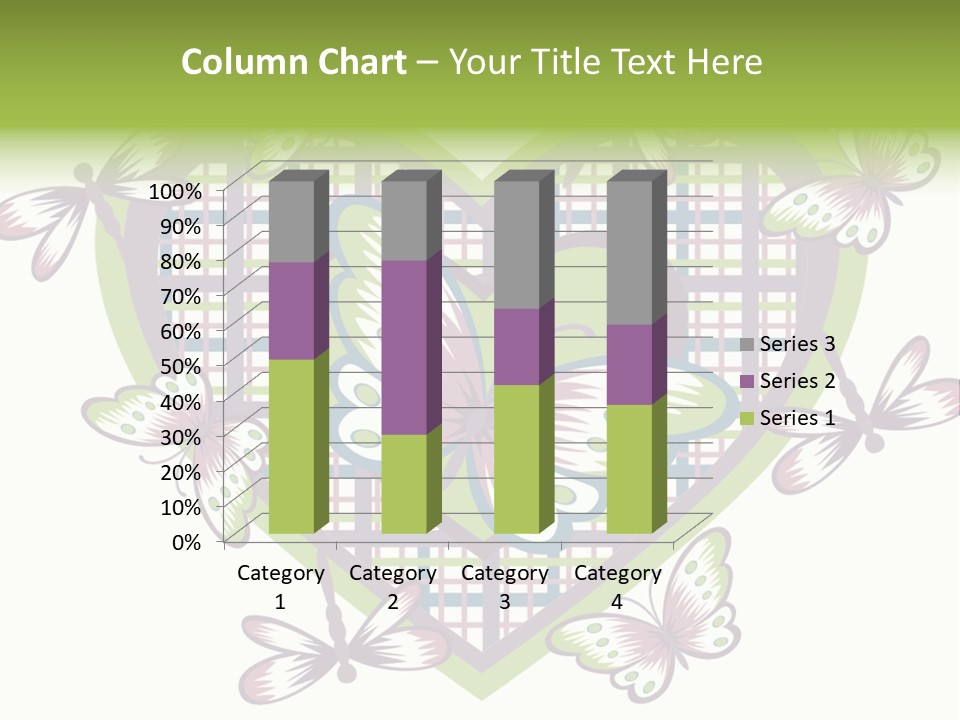 A Heart Shaped Frame With Butterflies On It PowerPoint Template