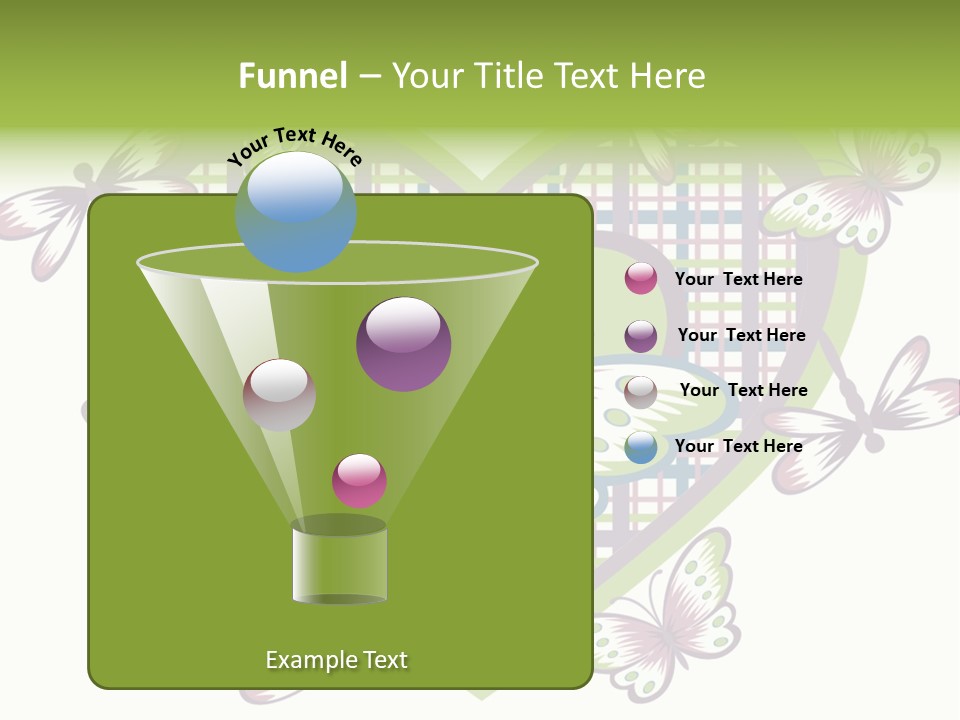 A Heart Shaped Frame With Butterflies On It PowerPoint Template
