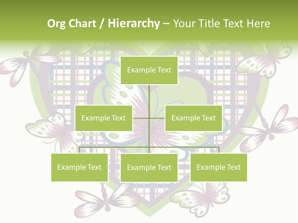 A Heart Shaped Frame With Butterflies On It PowerPoint Template