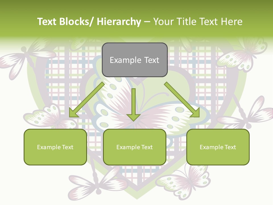 A Heart Shaped Frame With Butterflies On It PowerPoint Template
