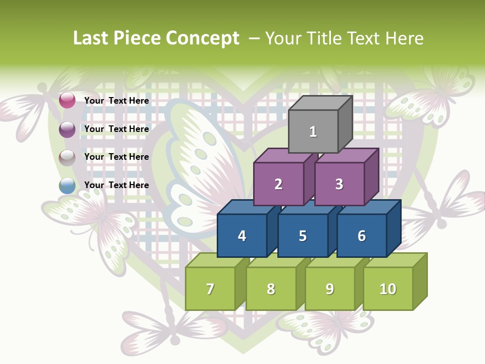 A Heart Shaped Frame With Butterflies On It PowerPoint Template