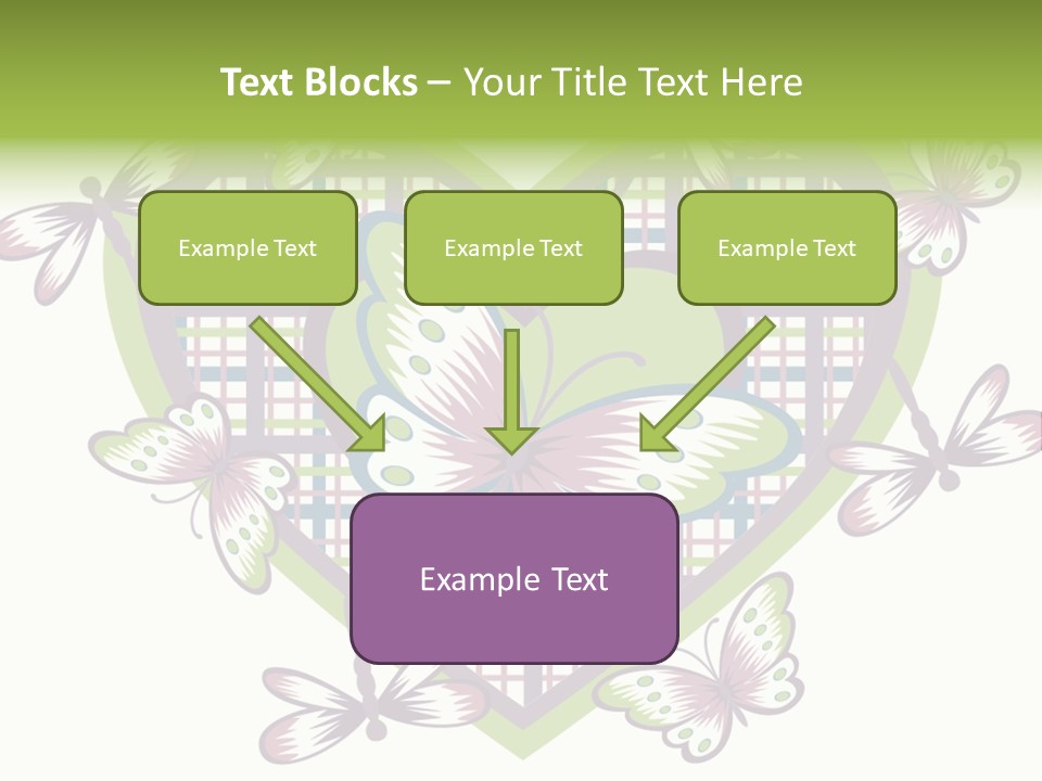 A Heart Shaped Frame With Butterflies On It PowerPoint Template