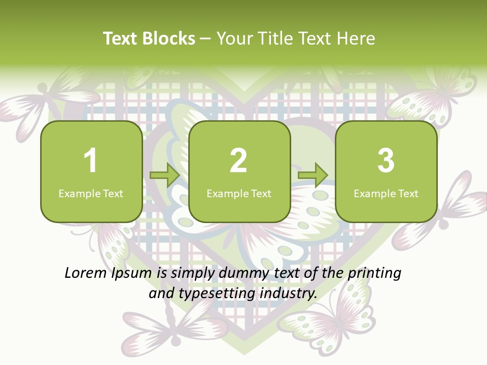 A Heart Shaped Frame With Butterflies On It PowerPoint Template