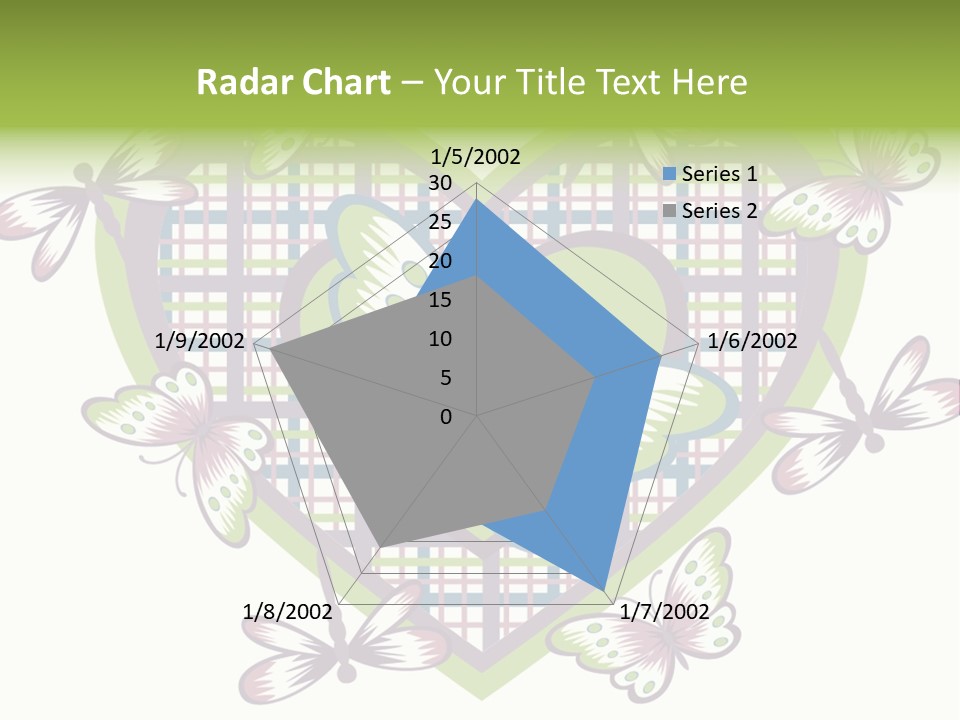 A Heart Shaped Frame With Butterflies On It PowerPoint Template