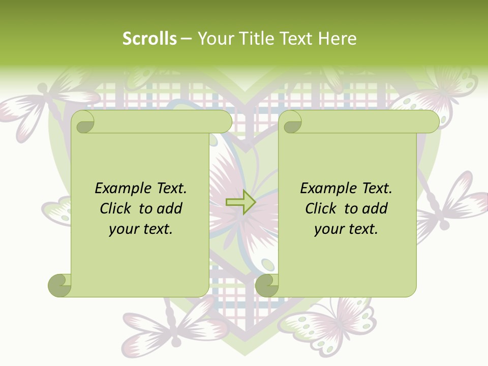 A Heart Shaped Frame With Butterflies On It PowerPoint Template