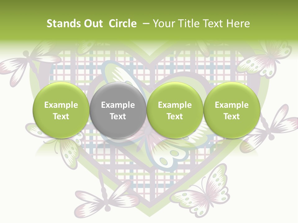 A Heart Shaped Frame With Butterflies On It PowerPoint Template