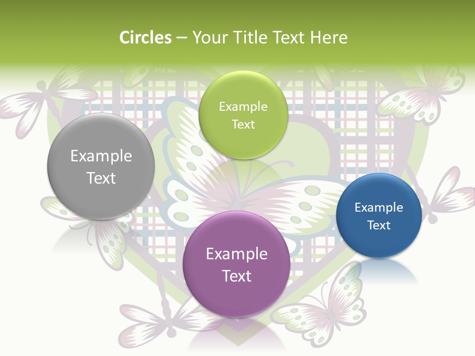 A Heart Shaped Frame With Butterflies On It PowerPoint Template