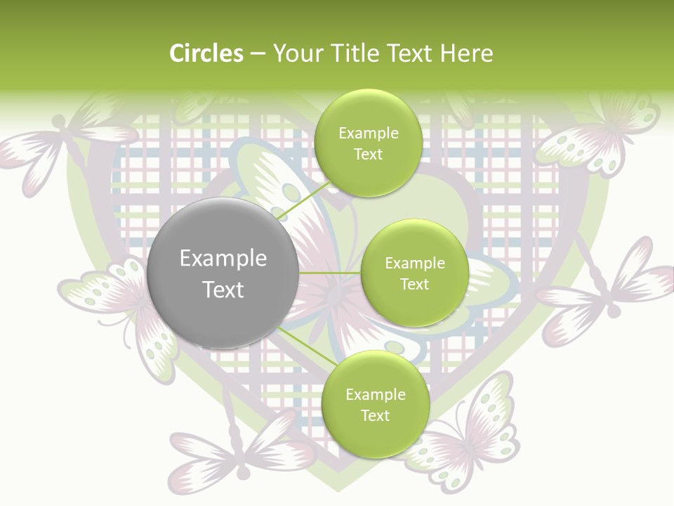 A Heart Shaped Frame With Butterflies On It PowerPoint Template
