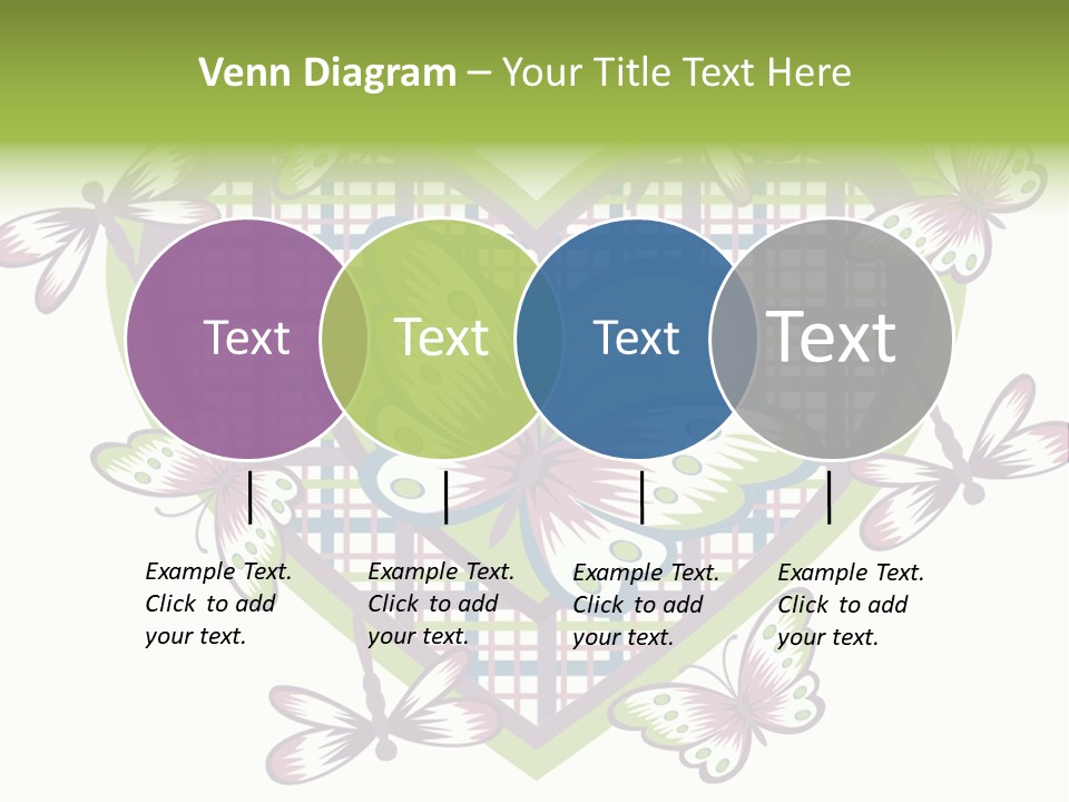 A Heart Shaped Frame With Butterflies On It PowerPoint Template