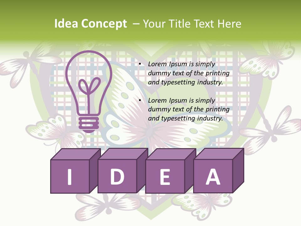 A Heart Shaped Frame With Butterflies On It PowerPoint Template